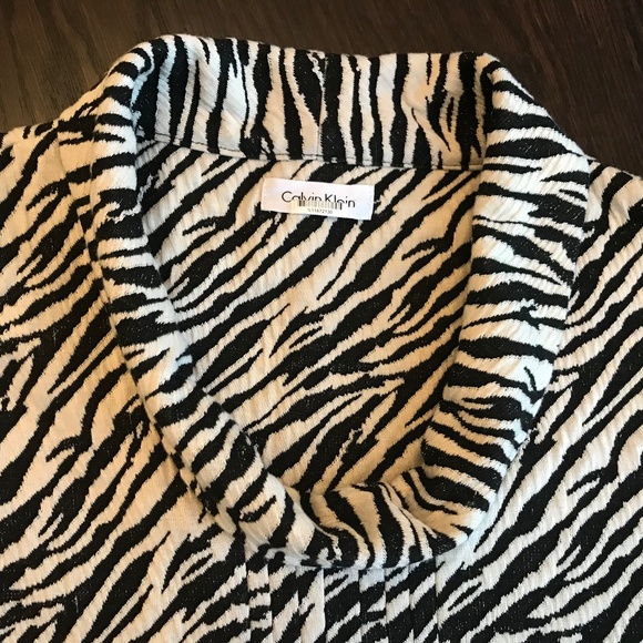 Calvin Klein Zebra Print Cowl Neck Swing Dress Size 6 - Picture 7 of 7